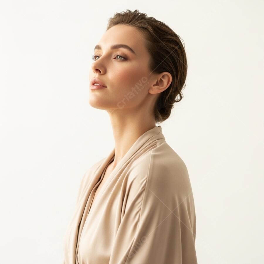 Foto Mulher Jovem Relaxada Rosto Perfil Beleza Natural