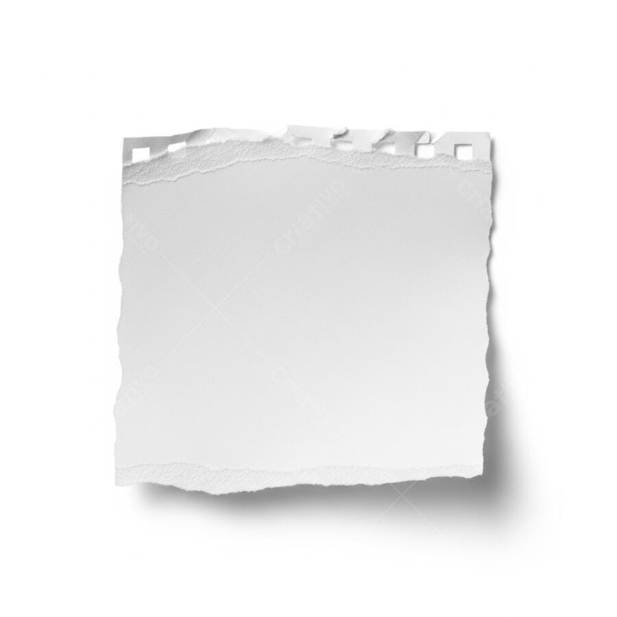Foto Papel Rasgado Bloco de Notas Branco Textura