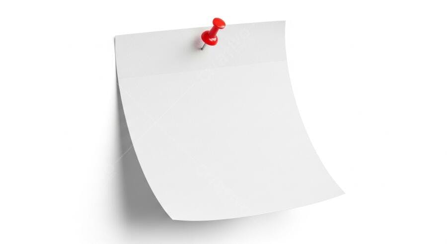 Foto Post-it Branco Alfinete Vermelho Fundo Transparente