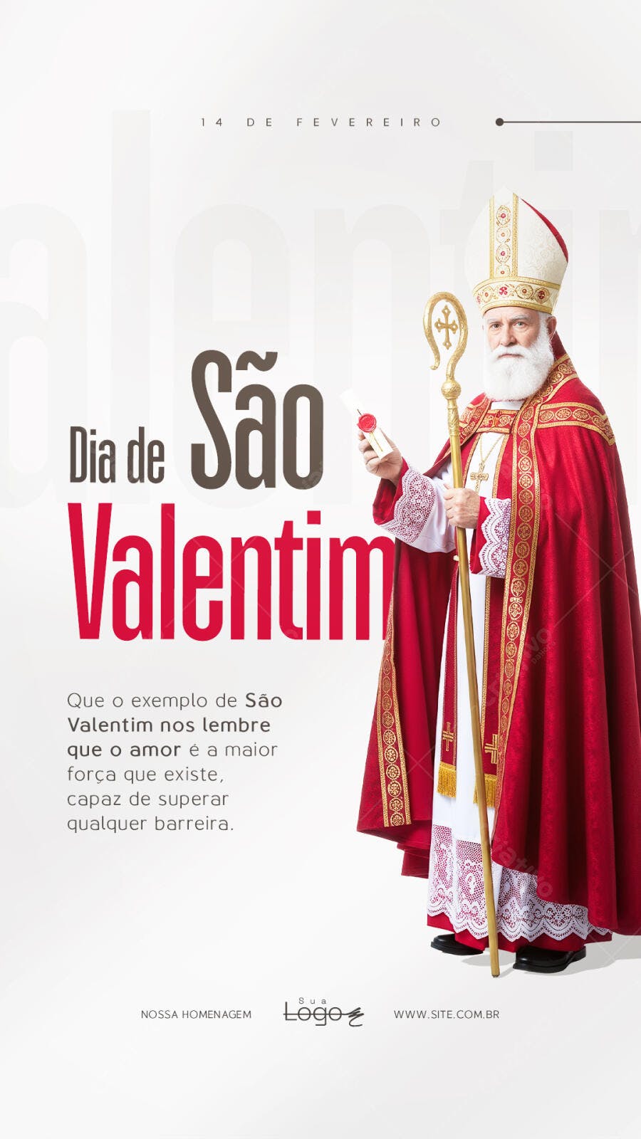 Post Instagram Dia de São Valentim Fevereiro PSD Editável