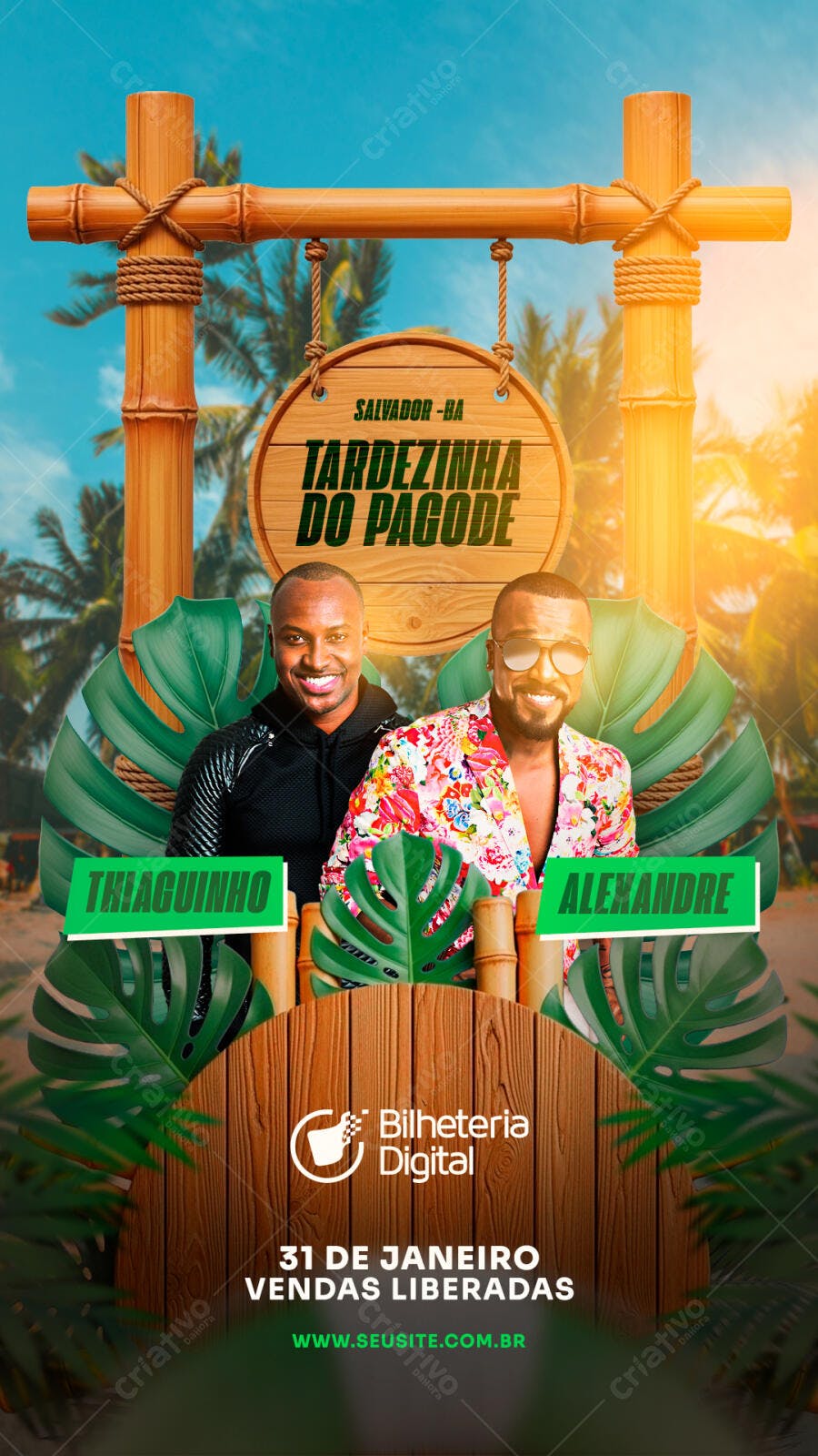 Story Instagram Tarde do Pagode Janeiro PSD Editável