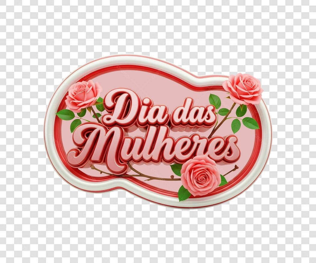 Elemento 3D Dia Internacional da Mulher 8 de Março PNG Fundo Transparente