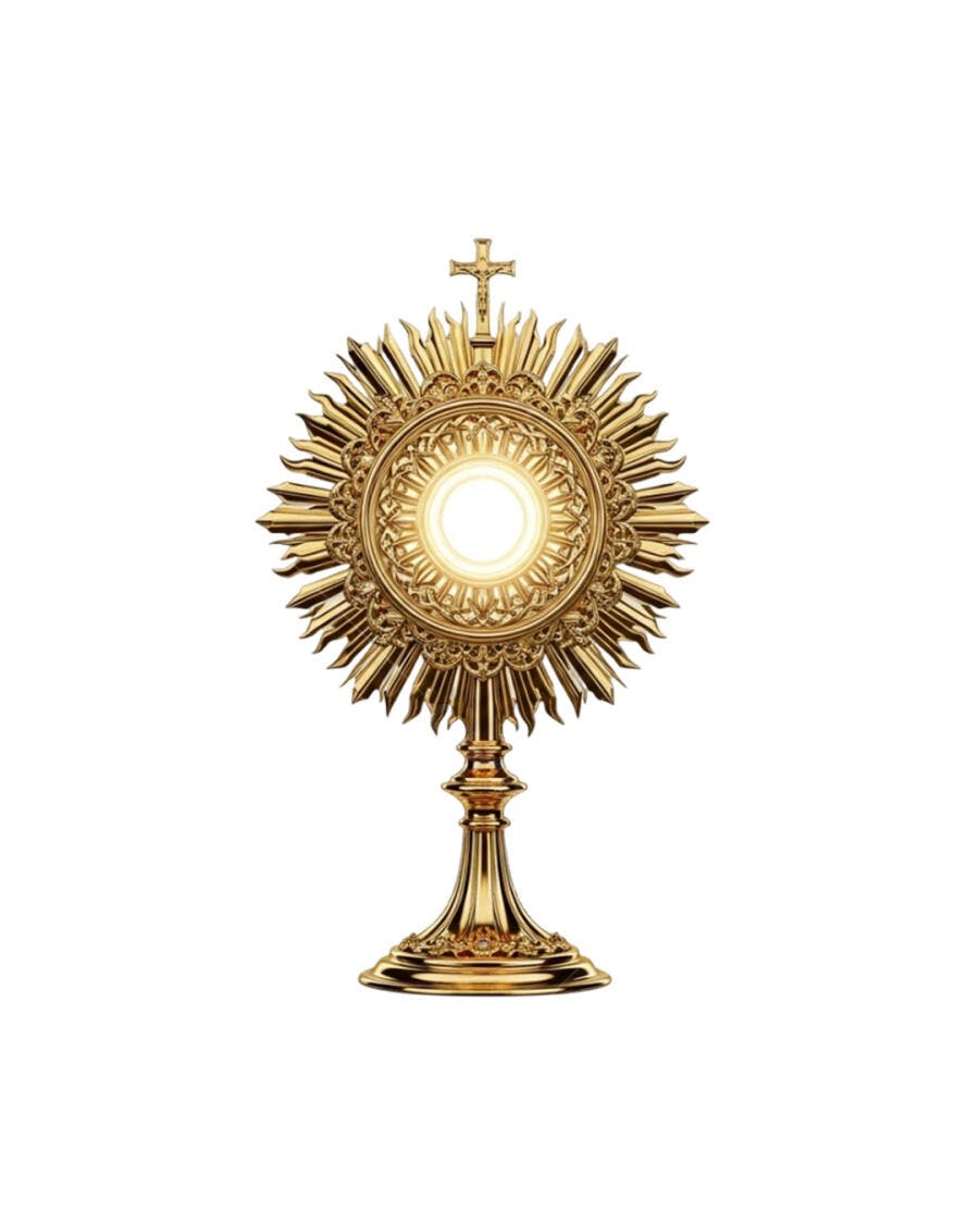 Ostensório Dourado Eucaristia Igreja Católica PSD Editável