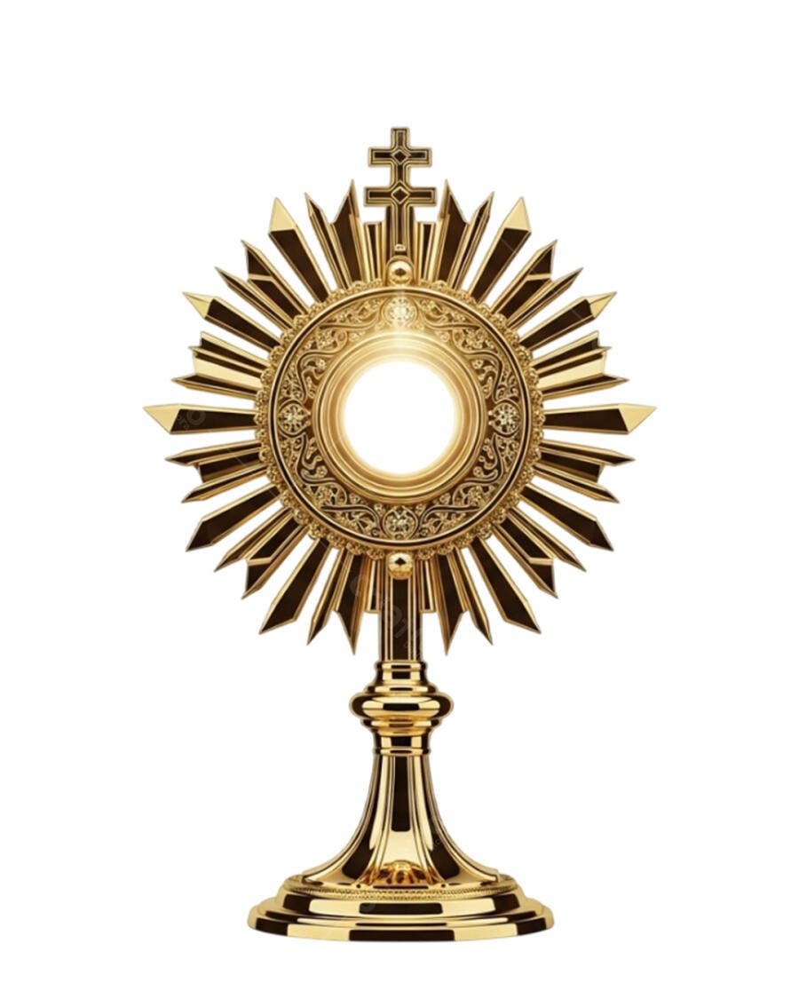 Ostentório Eucaristia Dourado Religioso PSD Editável