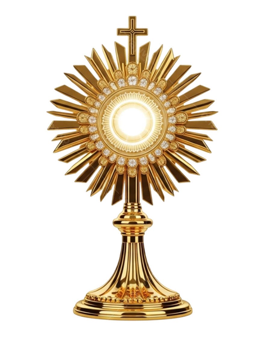 Ostentório Eucaristia Dourado Igreja Católica PSD Editável