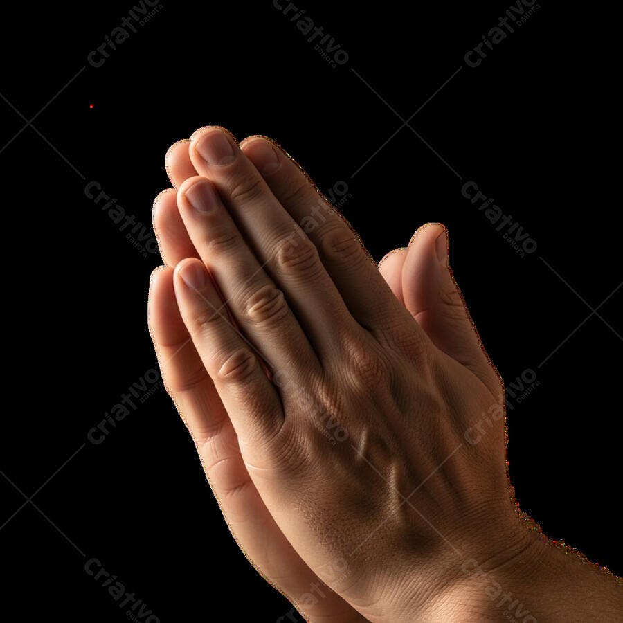 Mãos Rezando Oração Fé Religião PSD Editável