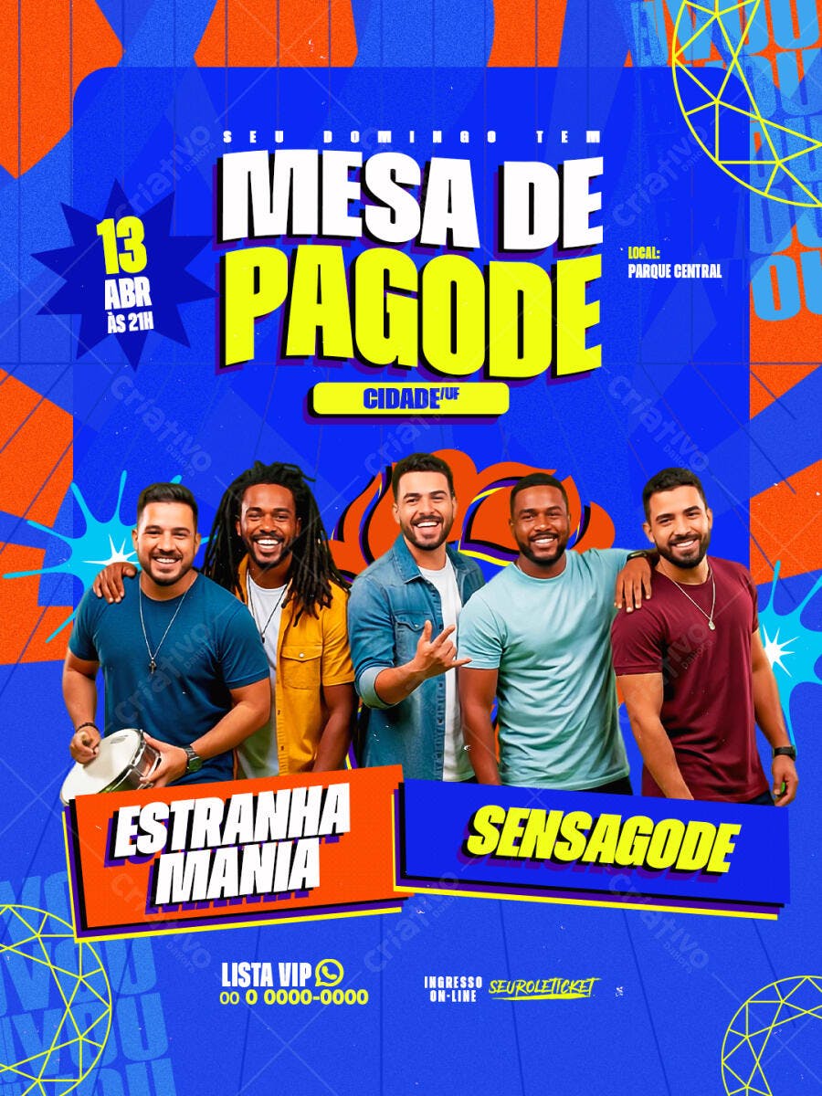 Flyer Mesa de Pagode Show Evento PSD Editável