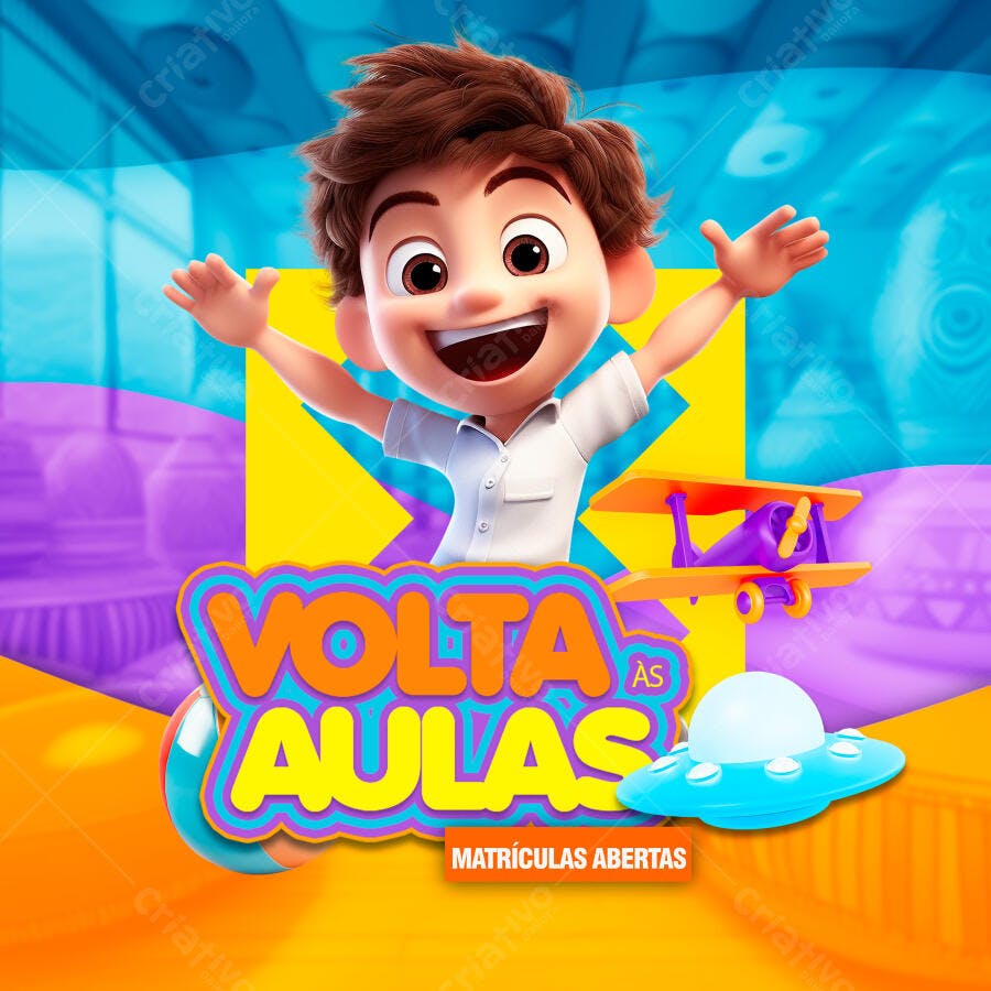 Post Instagram Volta às Aulas Matrículas Abertas PSD Editável