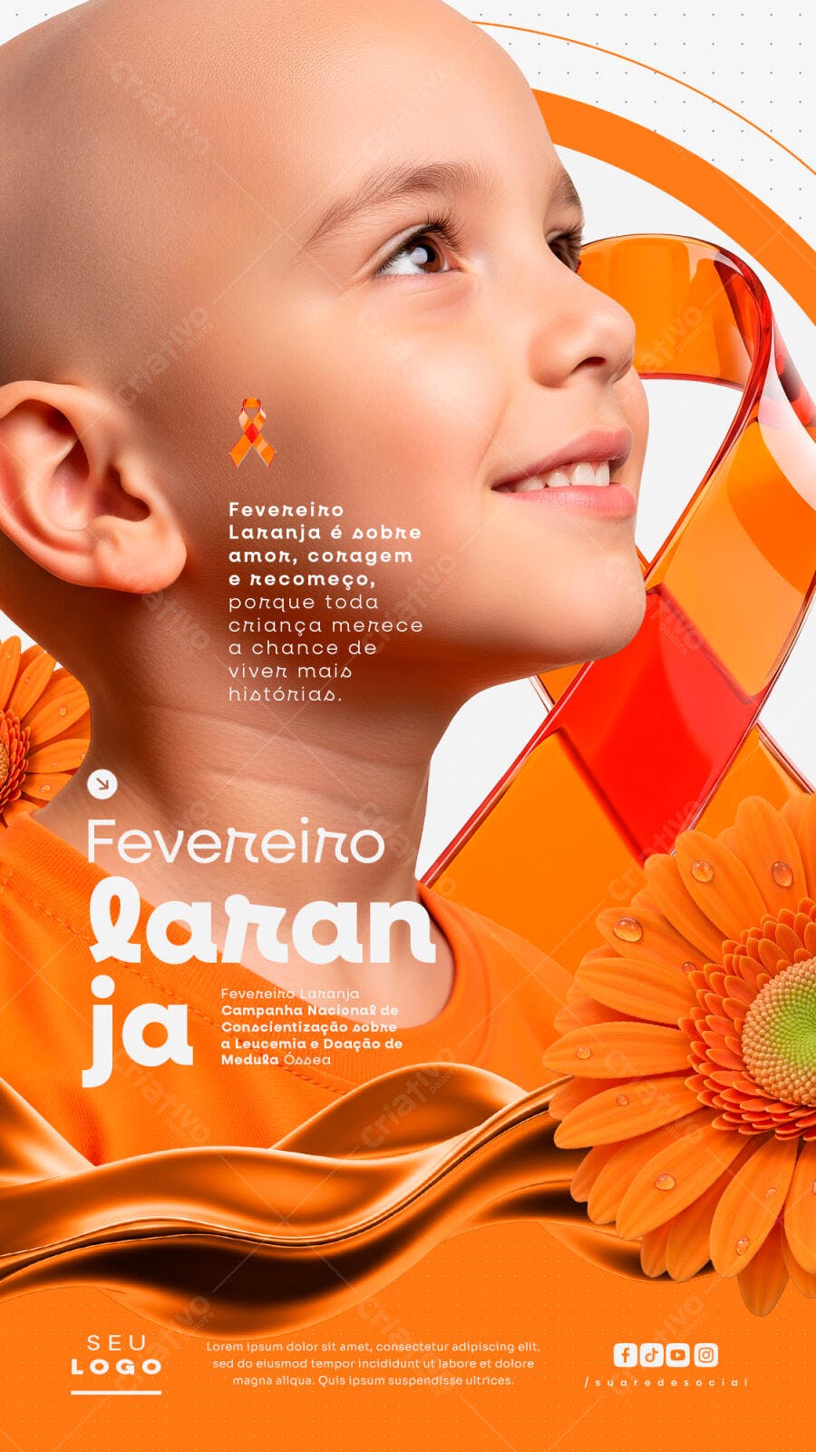 Post Instagram Fevereiro Laranja Conscientização PSD Editável