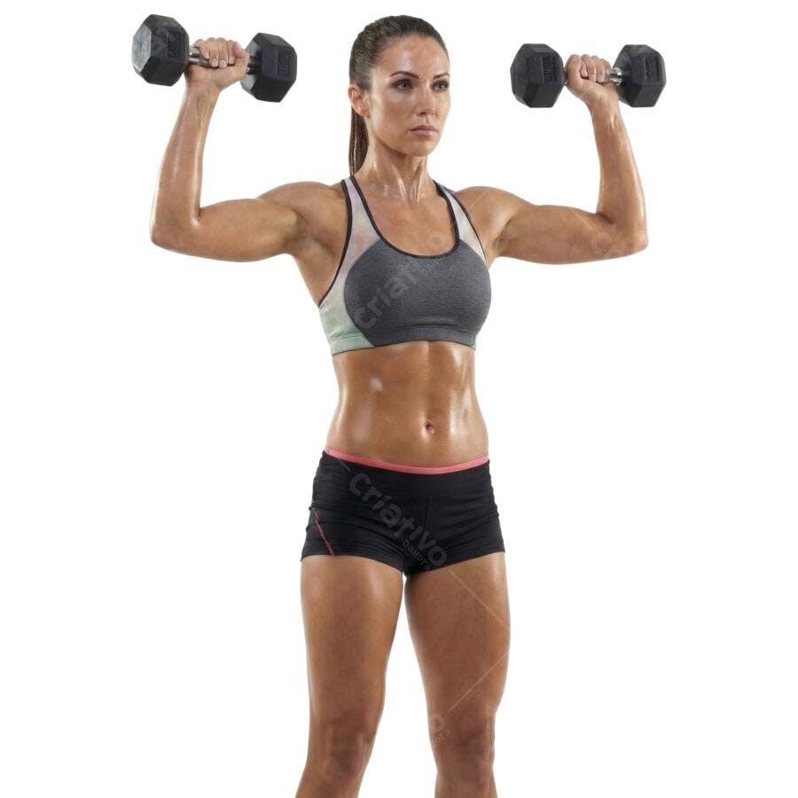 Foto Recortada Mulher Fitness Halteres Academia PNG Fundo Transparente