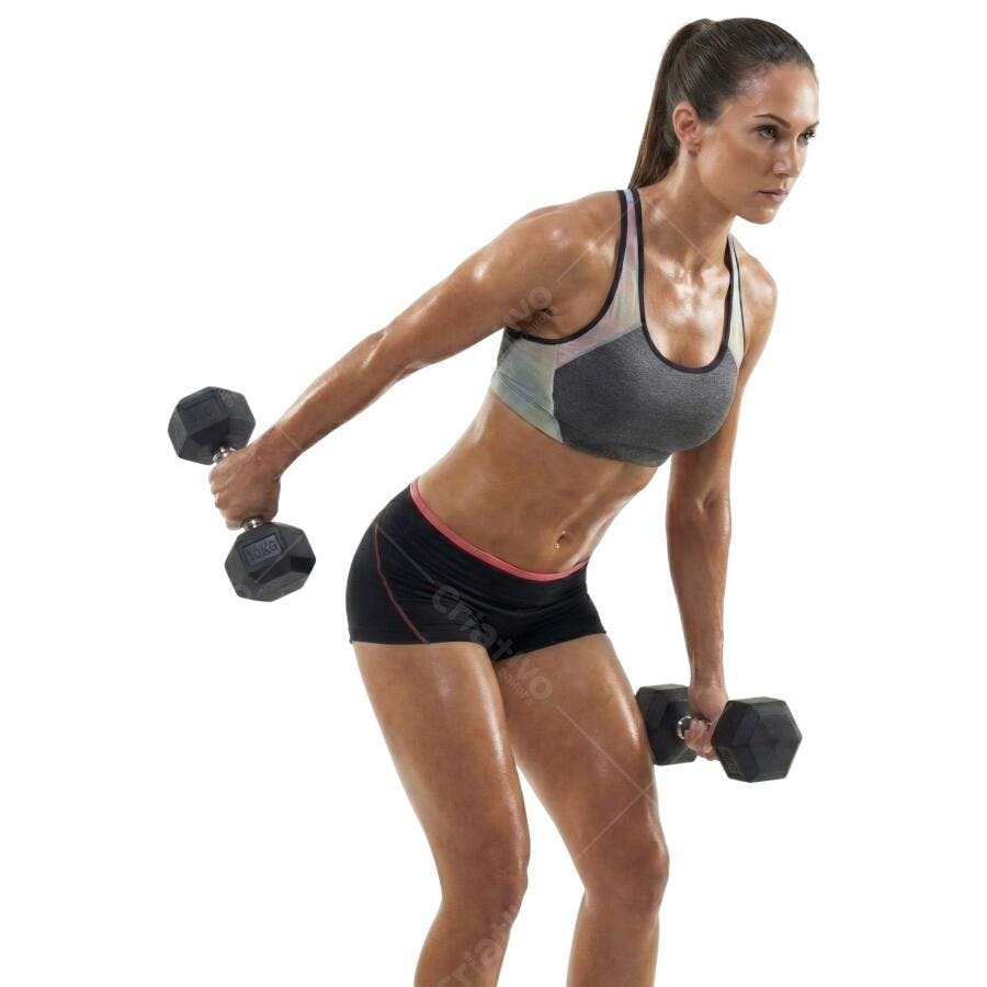 Foto Recortada Mulher Treinando Halteres Fitness PNG Fundo Transparente