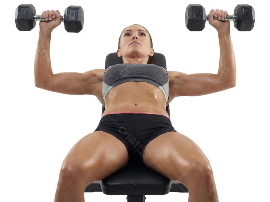 Foto Recortada Mulher Academia Halteres PNG Fundo Transparente