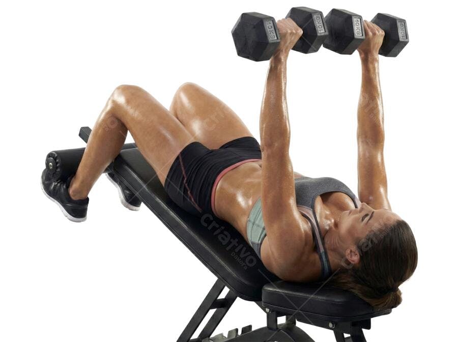 Foto Recortada Mulher Treinando Halteres Academia PNG Fundo Transparente
