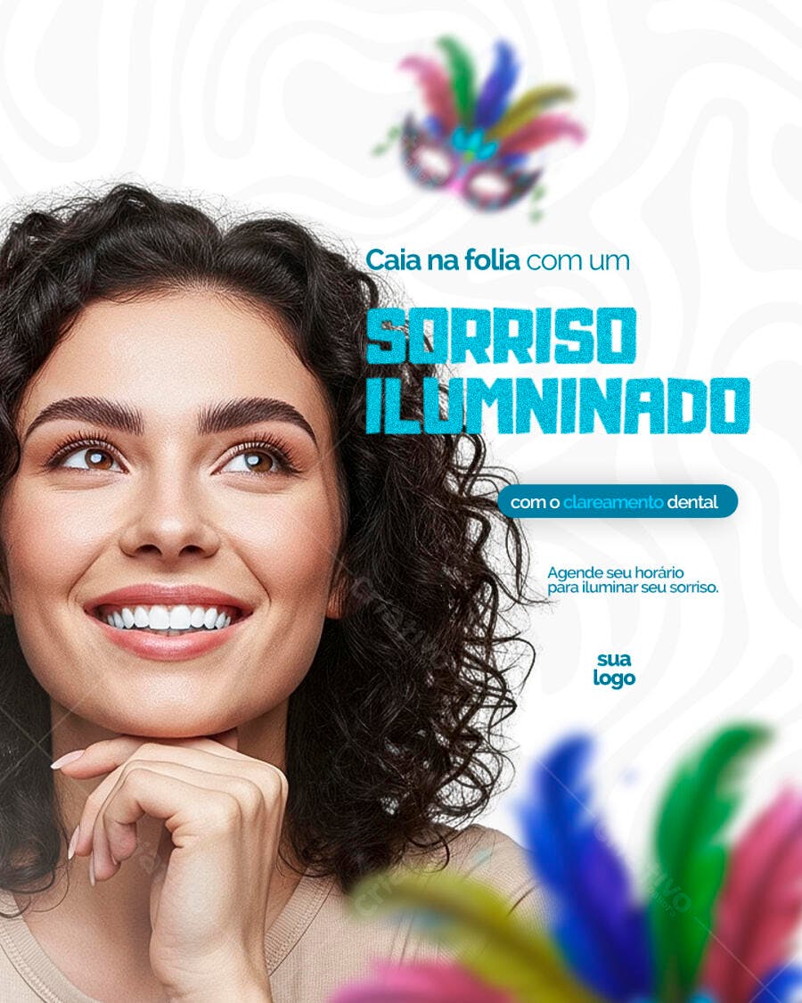 Post Instagram Carnaval Clareamento Dental PSD Editável