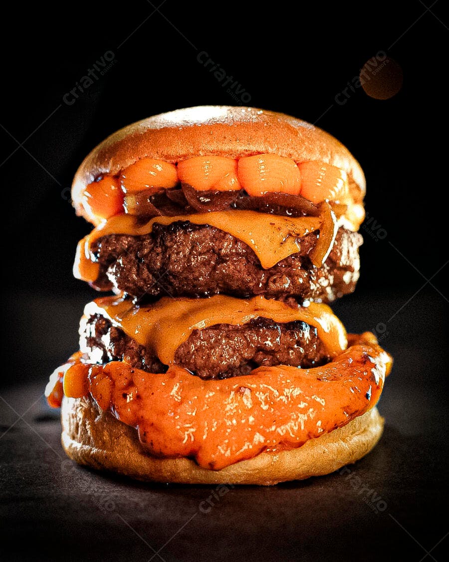 Post Instagram Hamburgueria Duplo Queijo PSD Editável
