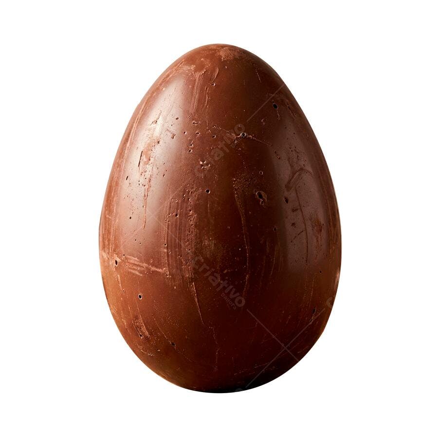 Foto Ovo de Páscoa Chocolate ao Leite Fundo Branco Estúdio