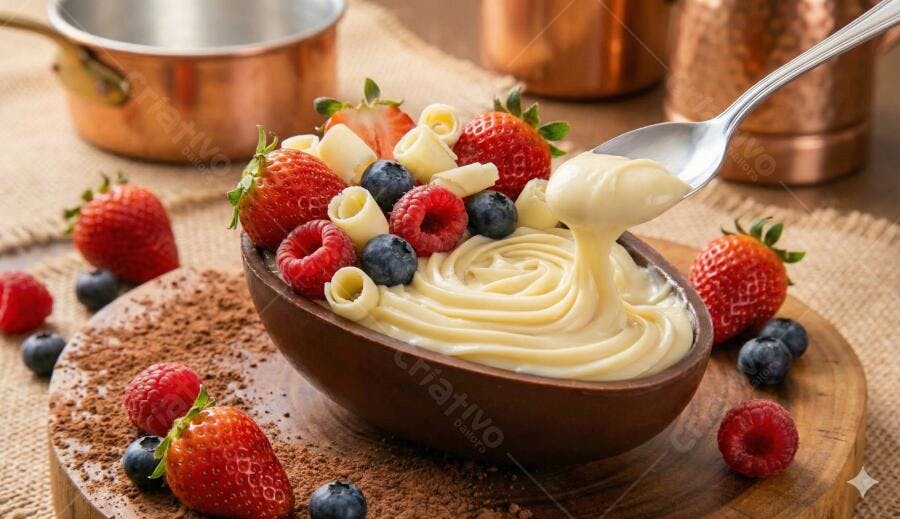 Foto Ovo de Páscoa de Colher Frutas Vermelhas Gourmet