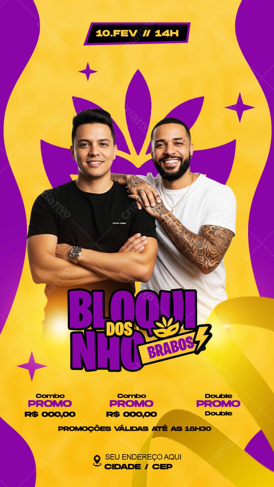 Story Instagram Bloco de Carnaval Fevereiro PSD Editável