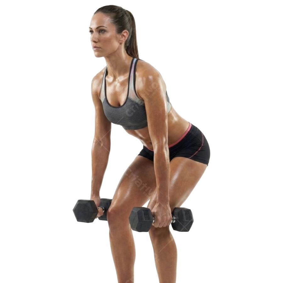 Foto Recortada Mulher Treinando Halteres Academia PNG Fundo Transparente