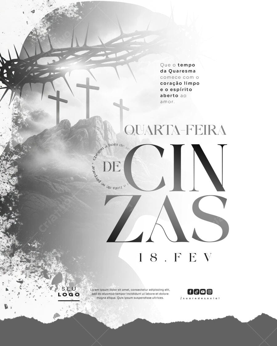 Post Quarta-feira de Cinzas Fevereiro PSD Editável
