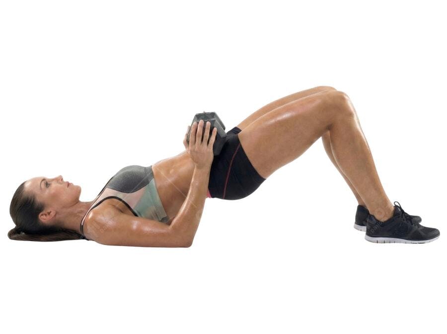 Foto Recortada Mulher Treinando Glúteo com Haltere PNG Fundo Transparente