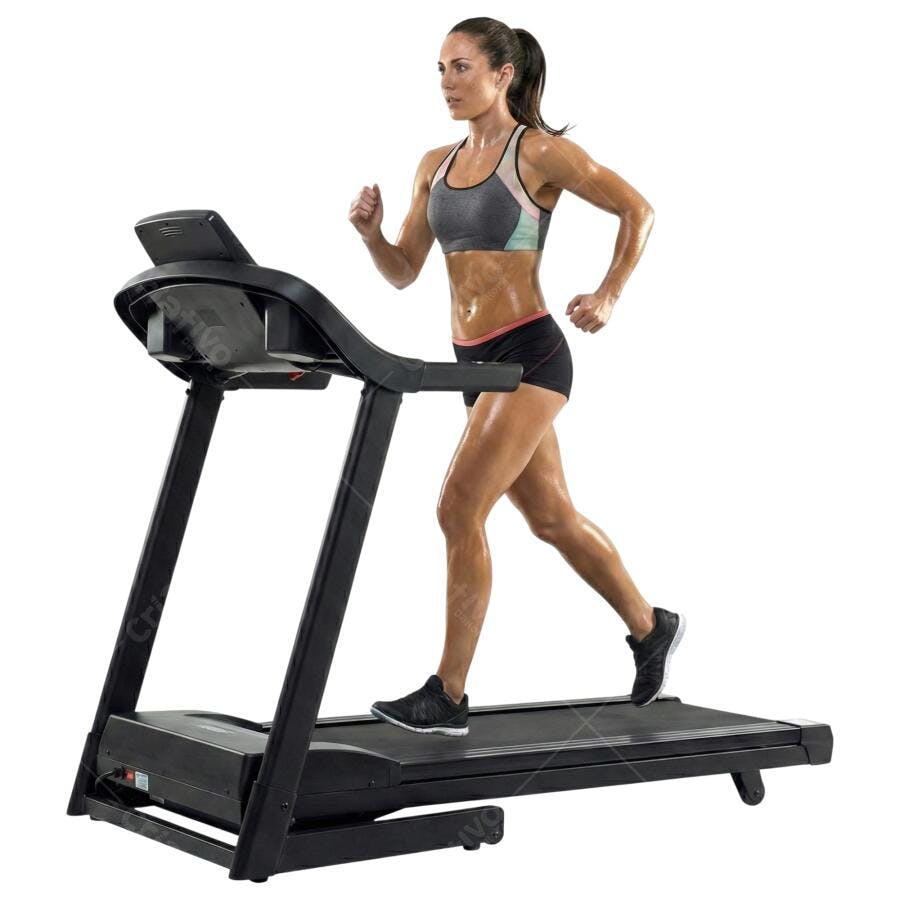 Foto Recortada Mulher Correndo Esteira Fitness PNG Fundo Transparente