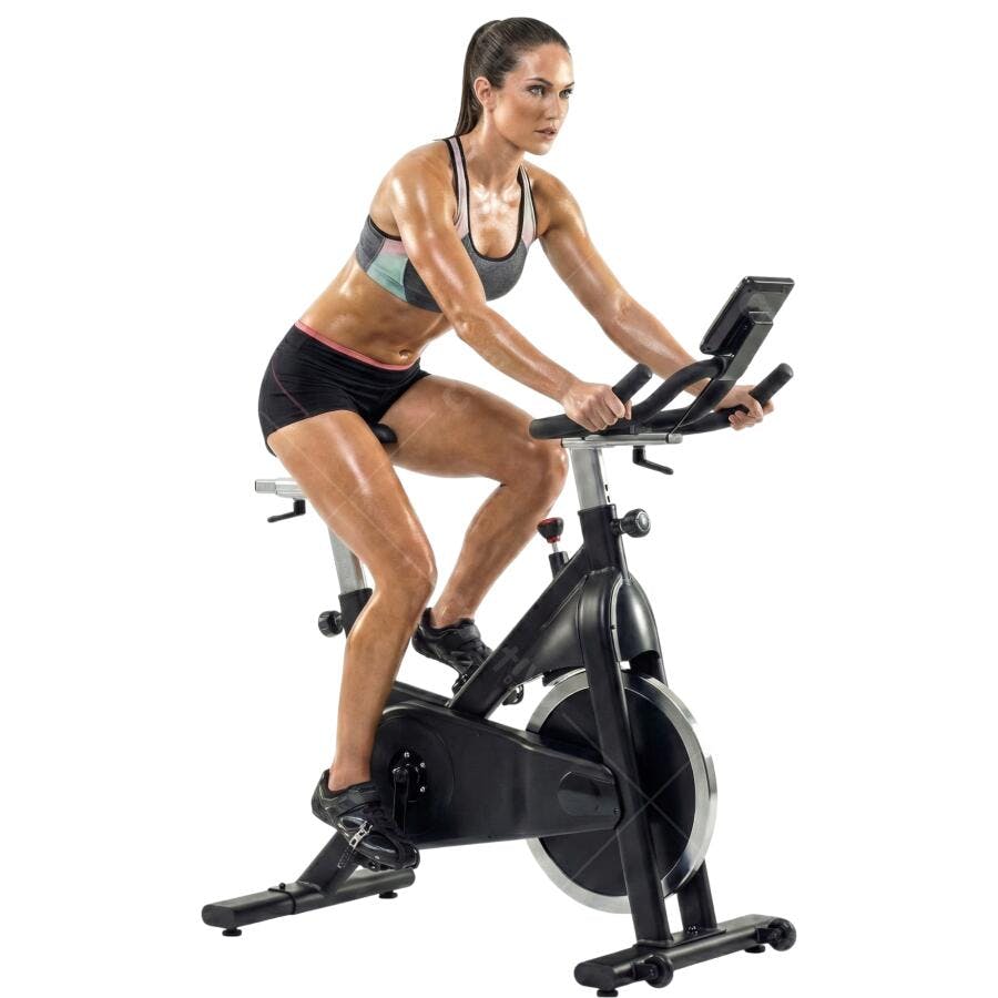 Foto Recortada Mulher Academia Bicicleta Spinning PNG Fundo Transparente