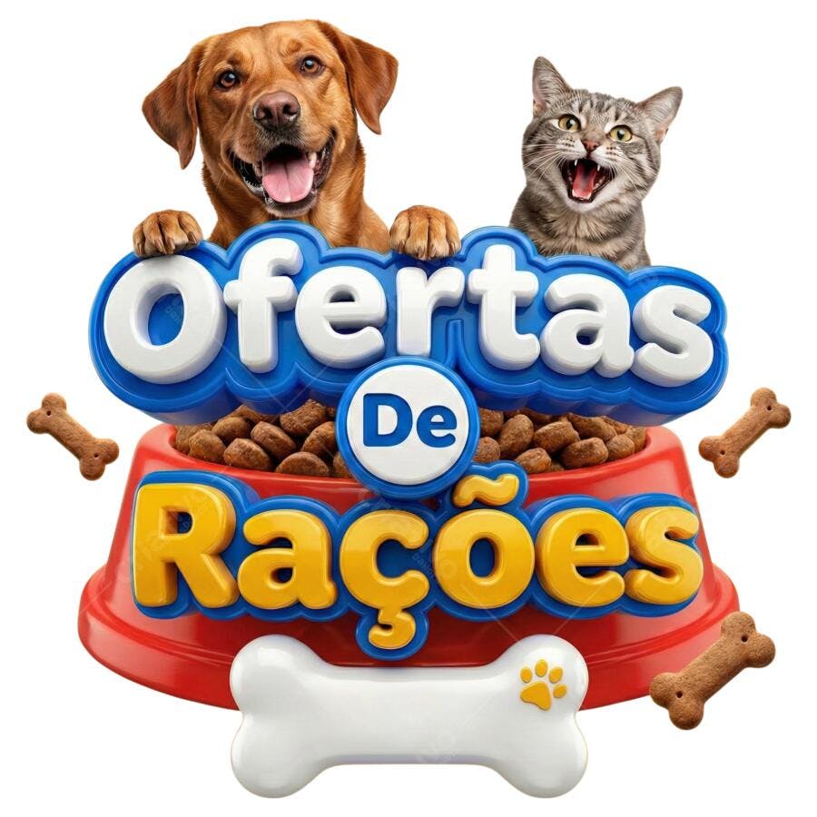 Selo 3D Ofertas de Rações para Pet Shop PNG Transparente