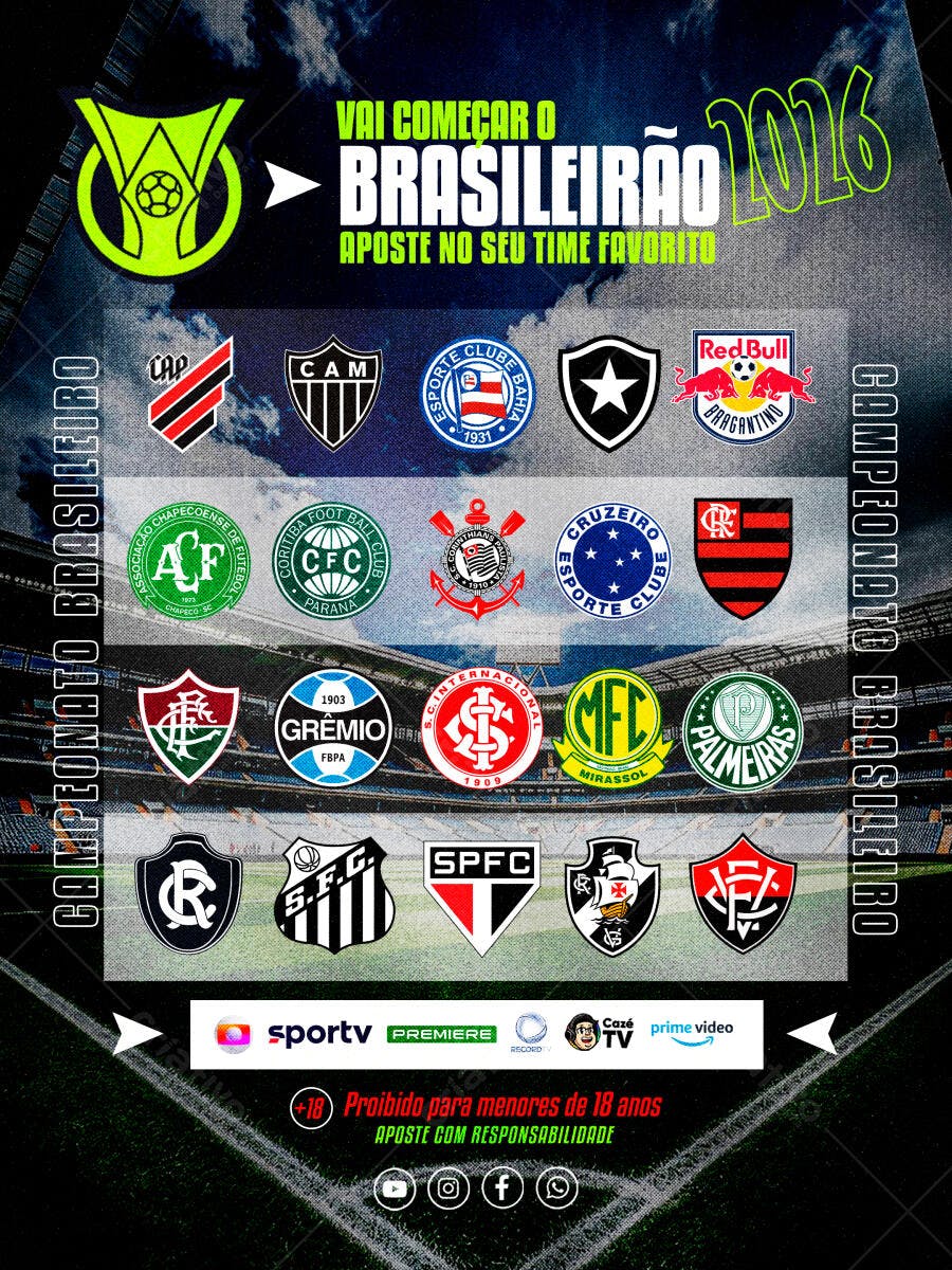 Post Instagram Brasileirão 2016 Futebol PSD Editável
