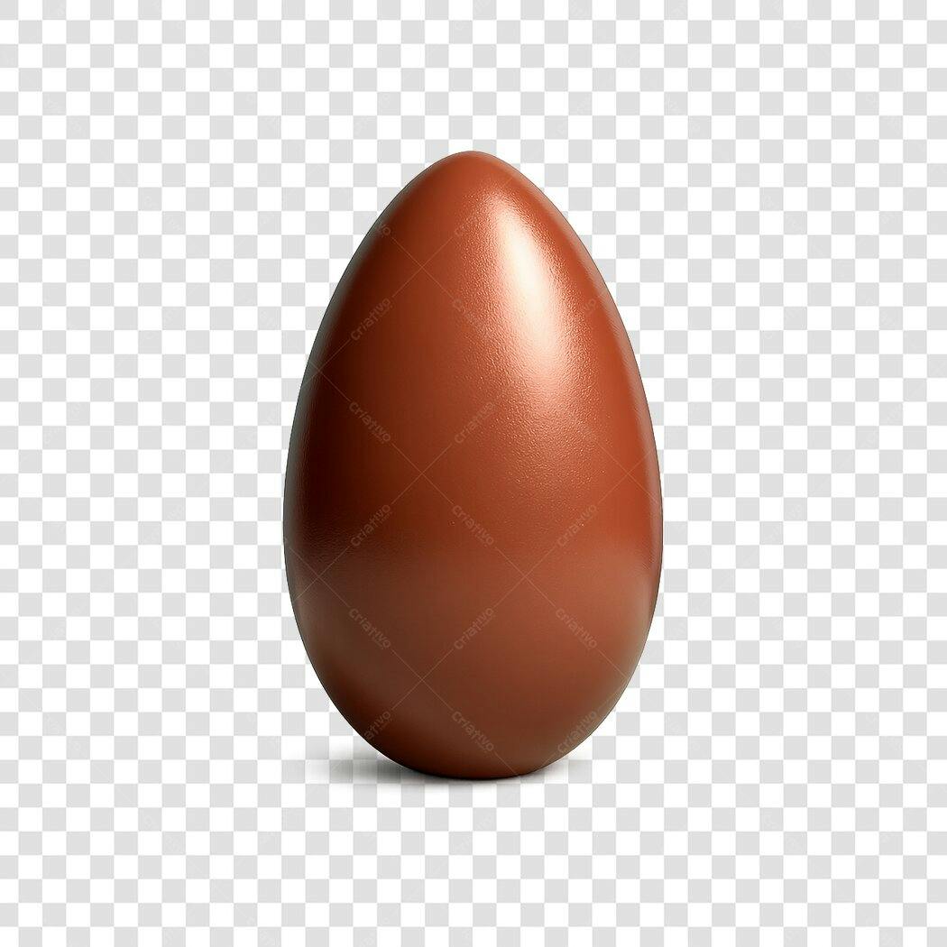 Elemento 3D Ovo de Páscoa Chocolate PNG Fundo Transparente