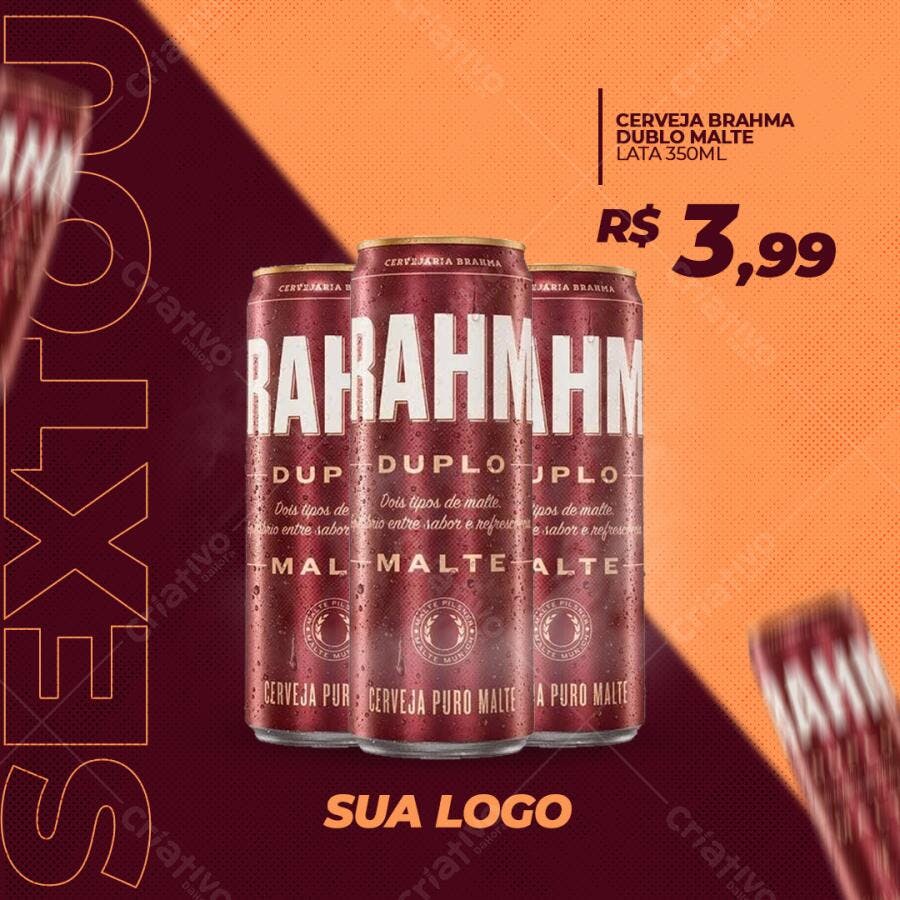 Post Instagram Cerveja Brahma Duplo Malte PSD Editável