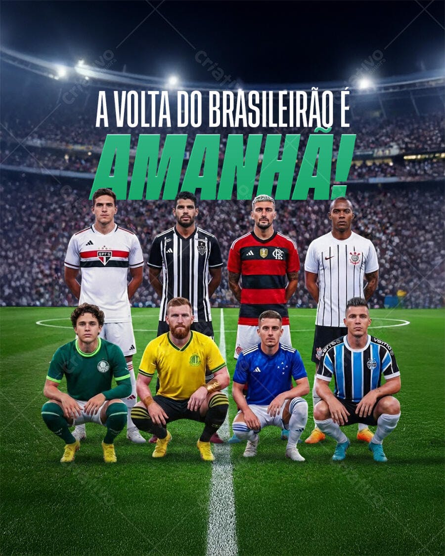 Post Instagram Brasileirão Futebol PSD Editável
