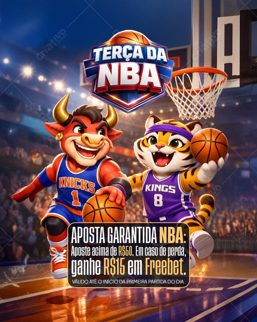 Post Instagram Terça da NBA Apostas Esportivas PSD Editável