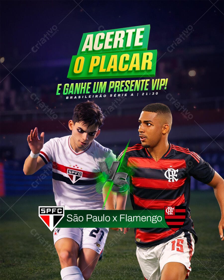 Post Instagram Jogo Futebol Aposta Esportiva PSD Editável