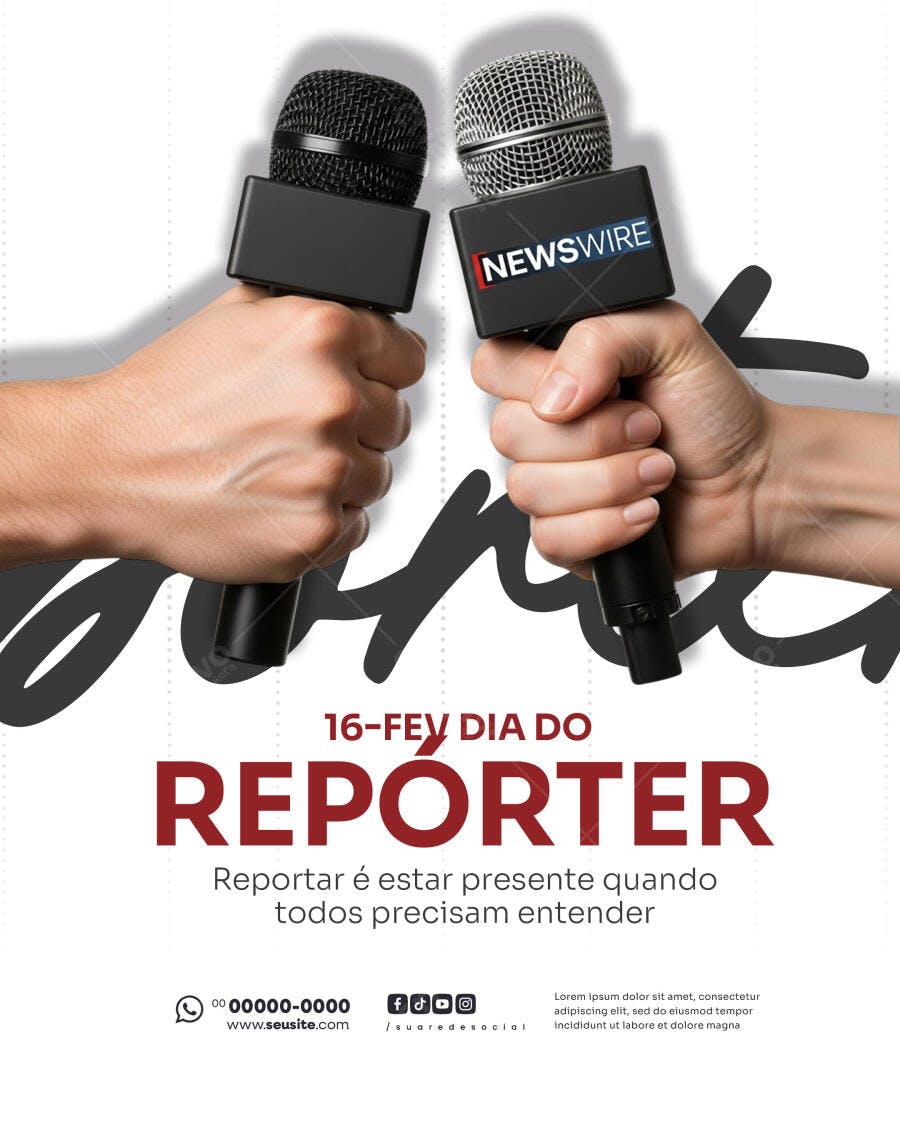Post Dia do Repórter 16 de Fevereiro PSD Editável