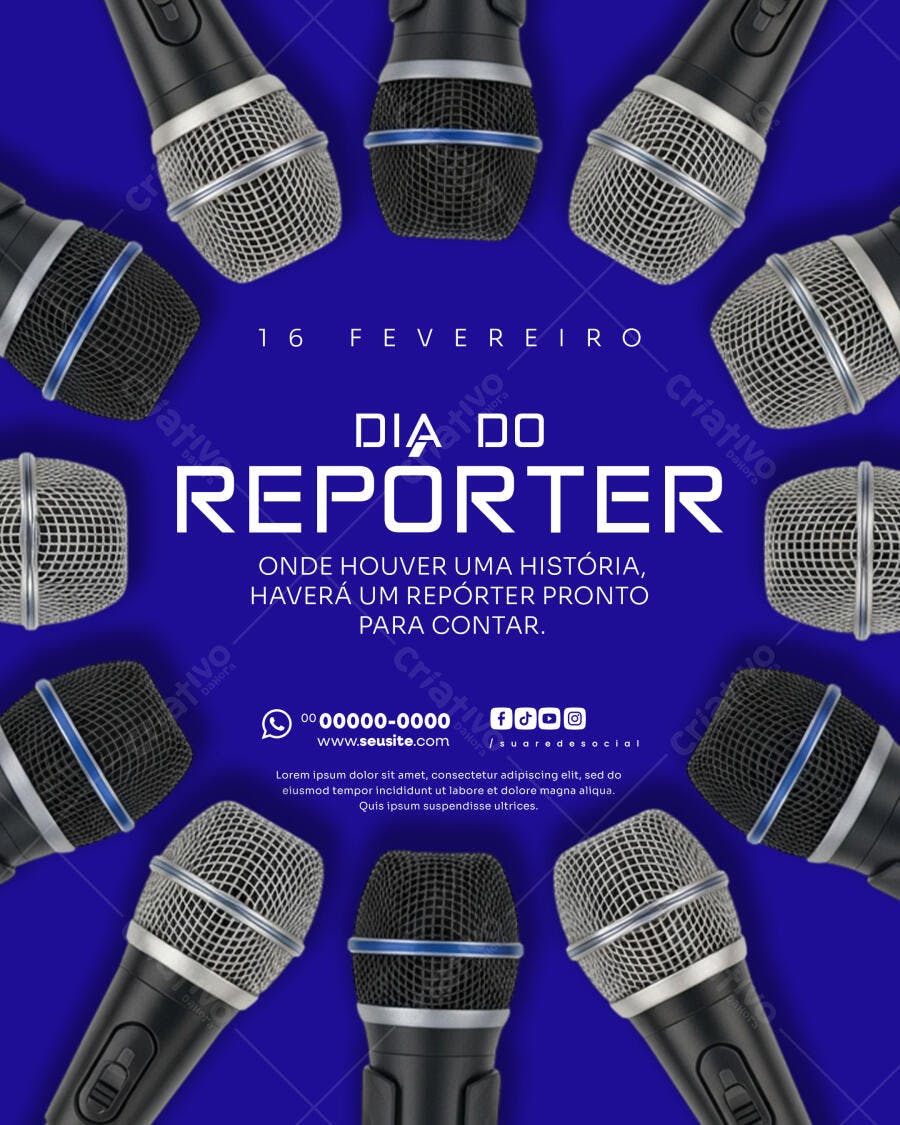 Post Dia do Repórter 16 de Fevereiro PSD Editável