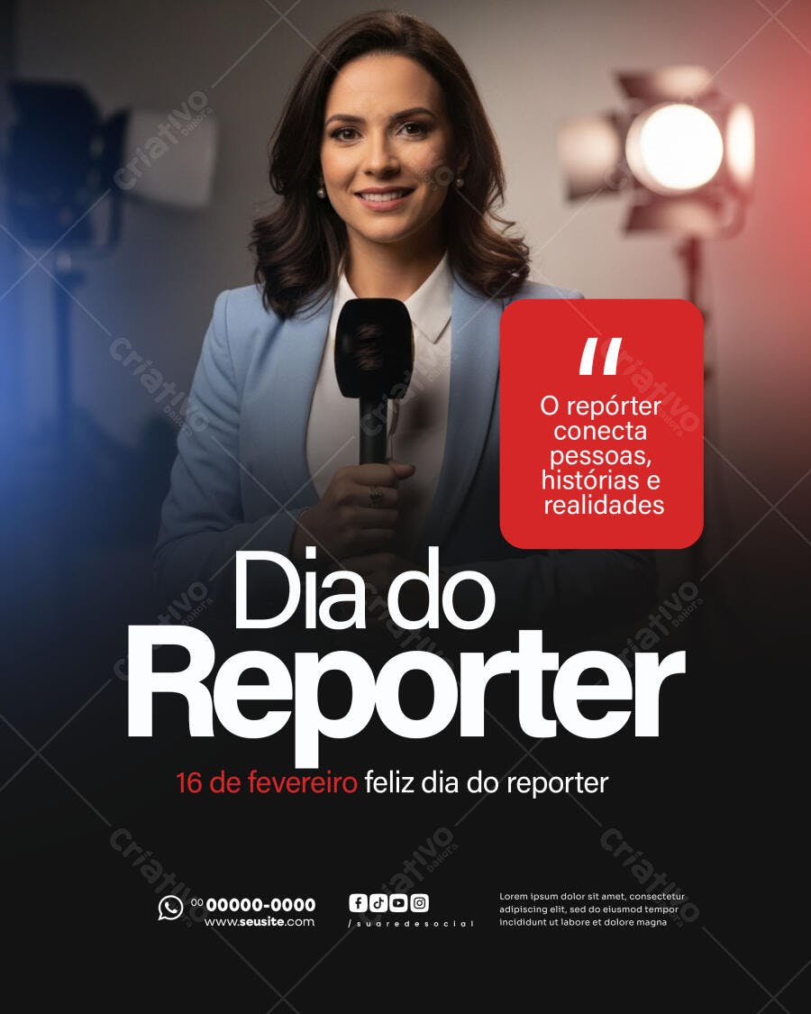 Post Dia do Repórter 16 de Fevereiro PSD Editável