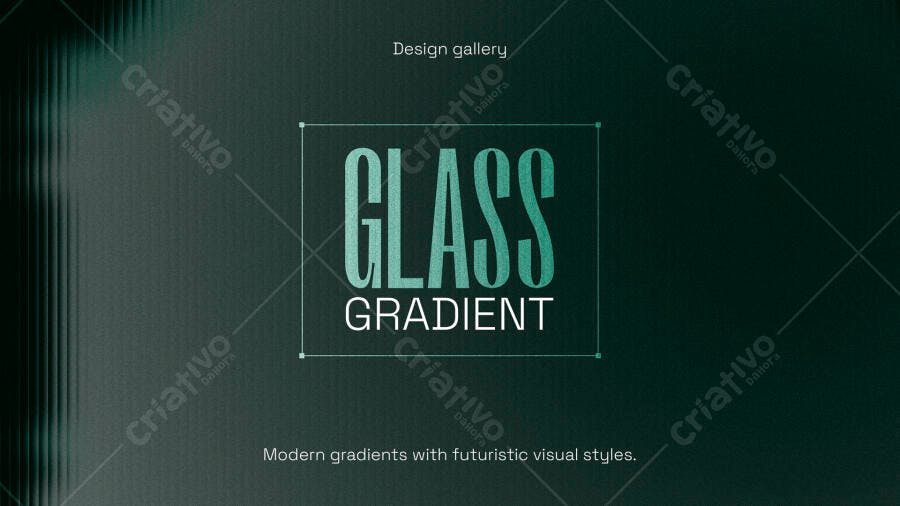 Efeito Texto Glass Gradient Moderno PSD Editável