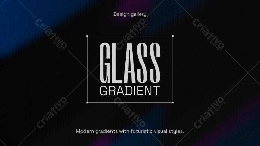 Glass Gradient Efeito Texto Moderno PSD Editável