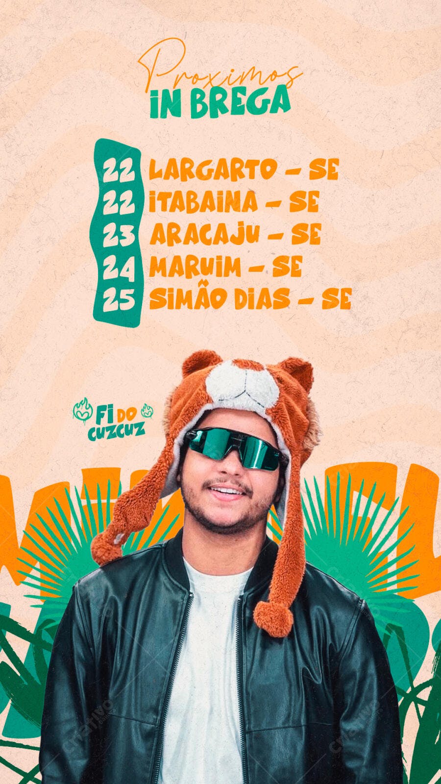 Story Instagram Próximos Shows Brega PSD Editável