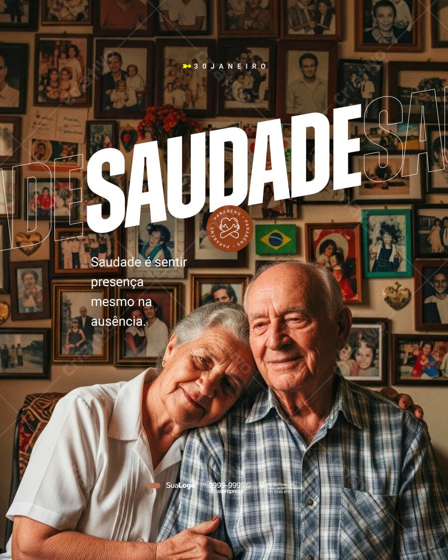 Post Instagram Dia dos Avós Saudade PSD Editável