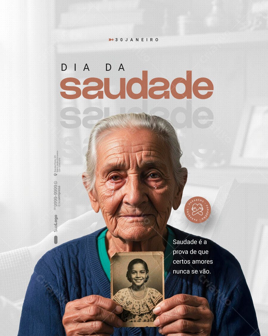 Post Dia da Saudade 30 de Janeiro PSD Editável