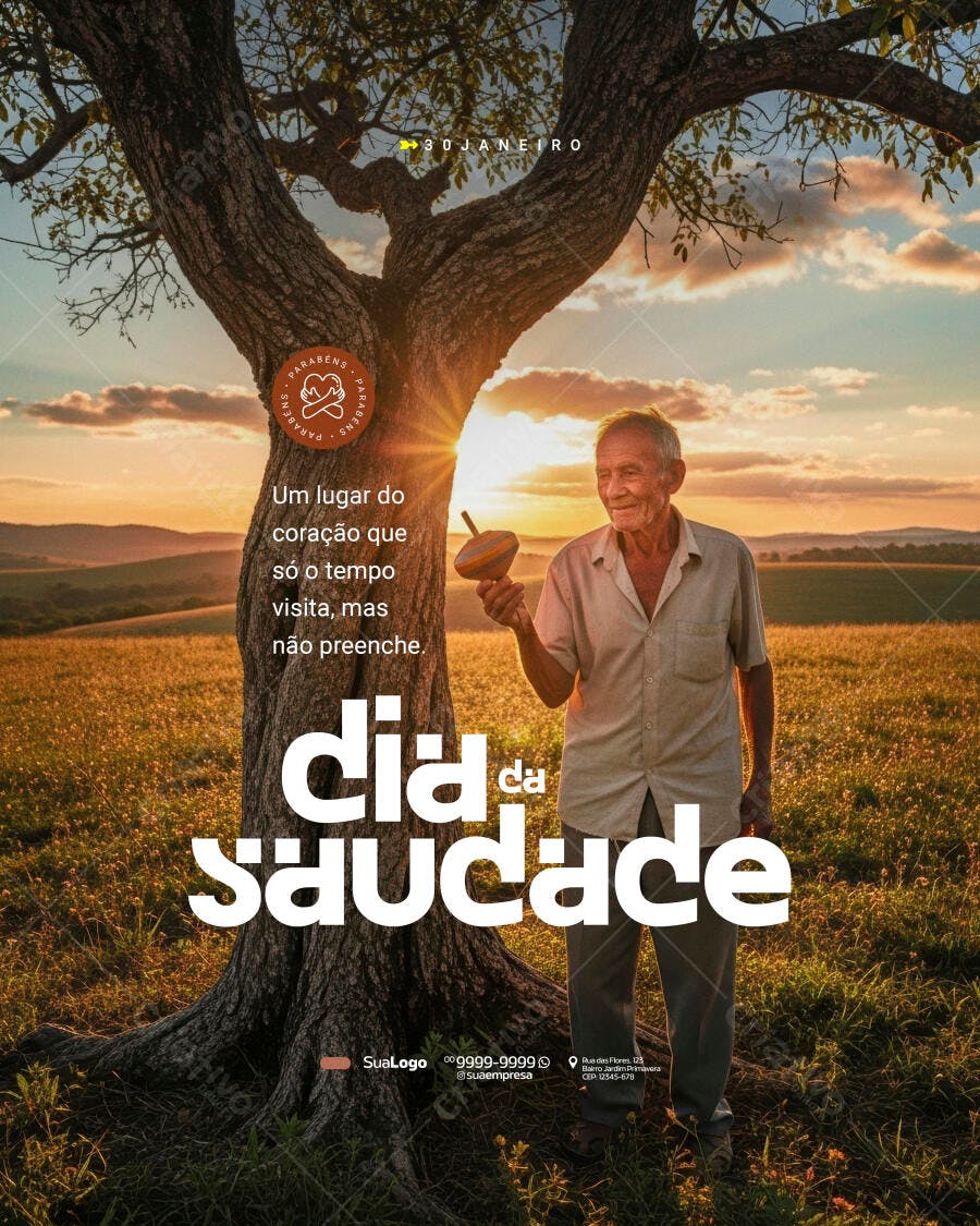 Post Instagram Dia da Saudade PSD Editável