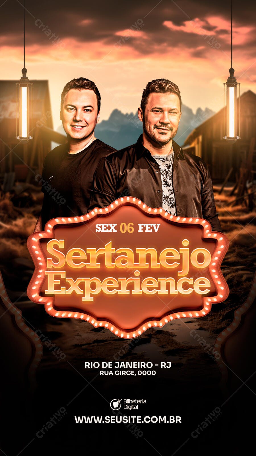 Story Instagram Sertanejo Experience Fevereiro PSD Editável