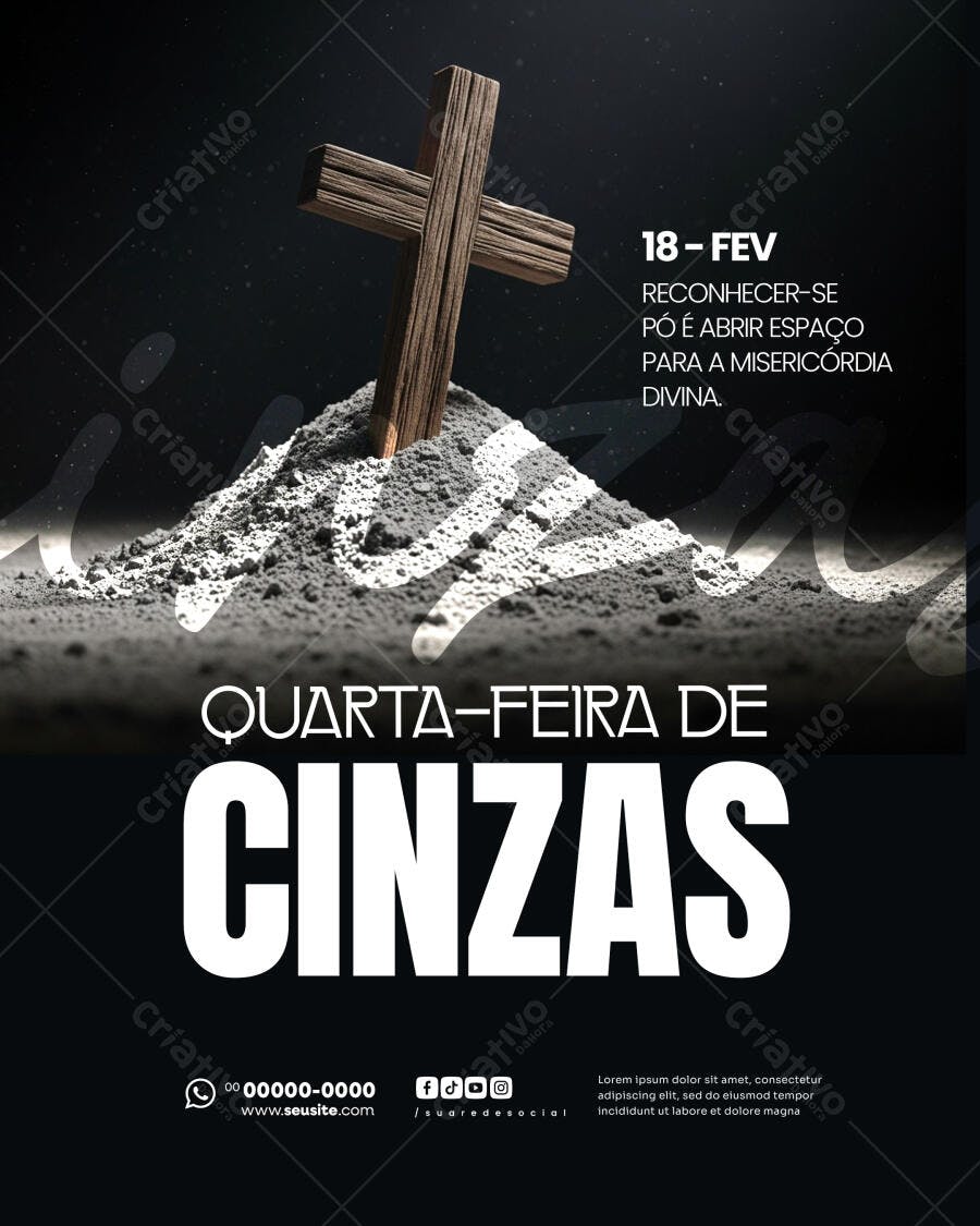 Post Quarta-feira de Cinzas Fevereiro PSD Editável