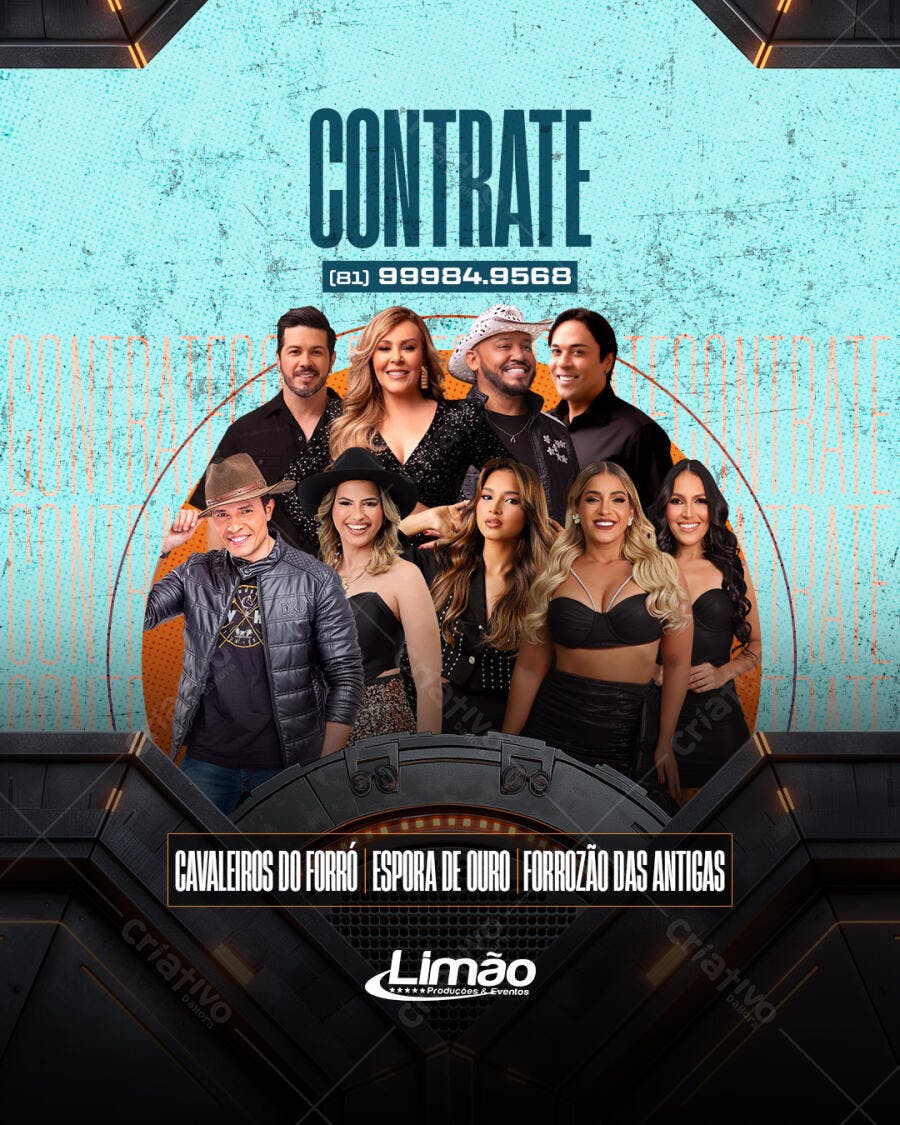 Flyer Contrate Banda Forró Shows PSD Editável