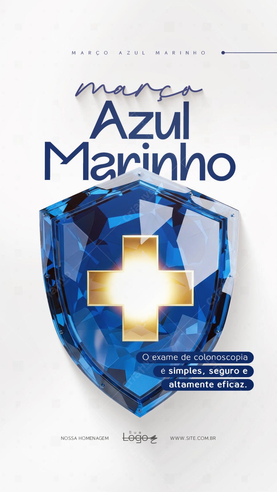 Story Março Azul Marinho Conscientização Saúde PSD Editável