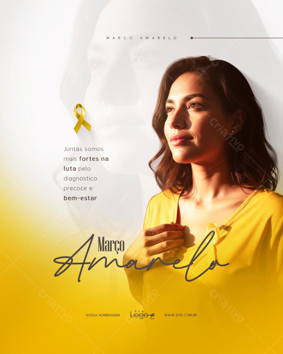 Post Instagram Março Amarelo Conscientização PSD Editável
