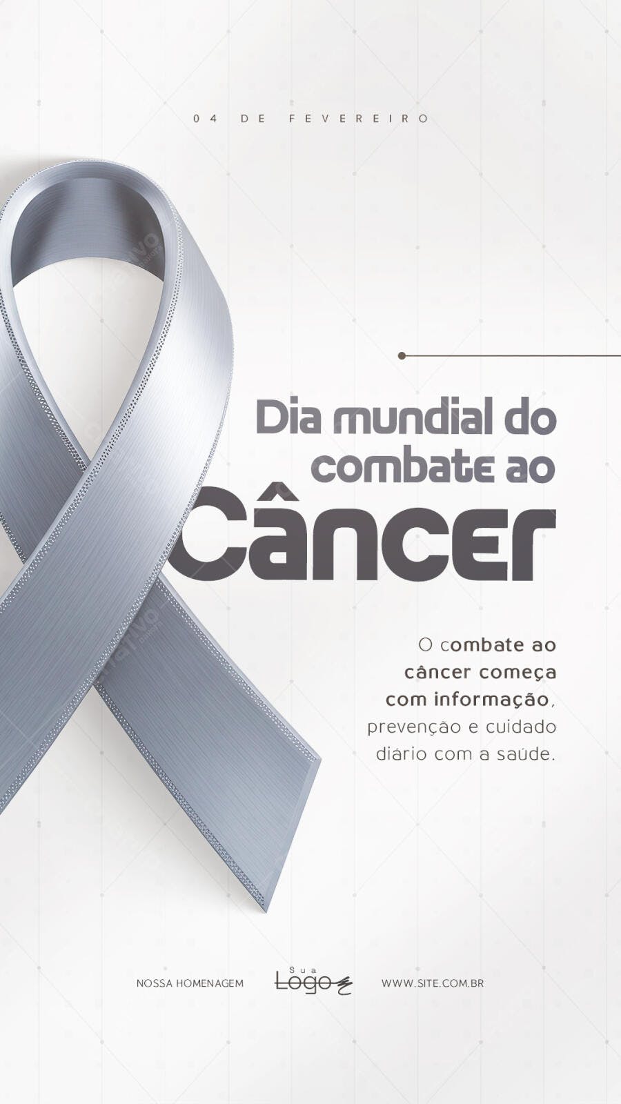 Story Dia Mundial Combate Câncer Fevereiro PSD Editável