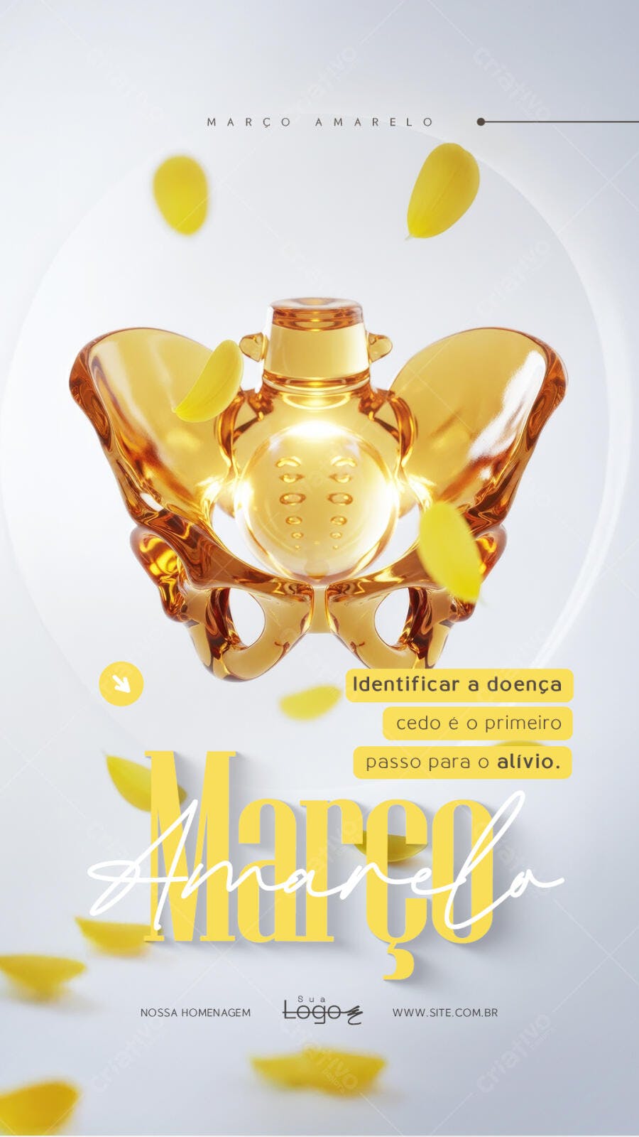 Story Instagram Março Amarelo Saúde PSD Editável